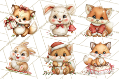 Christmas Woodland Animal PNG Kawaii Clipart Product Image 4