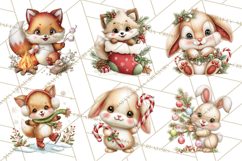 Christmas Woodland Animal PNG Kawaii Clipart Product Image 7