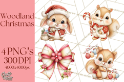 Christmas Woodland Animal PNG Kawaii Clipart Product Image 1