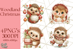 Christmas Woodland Animal PNG Kawaii Clipart Product Image 1