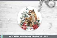 GorgeousWoodland Christmas Poinsettia Keychain design.