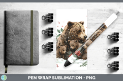 GorgeousWoodland Christmas Poinsettia Pen Wrap design.