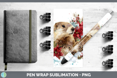 GorgeousWoodland Christmas Poinsettia Pen Wrap design.