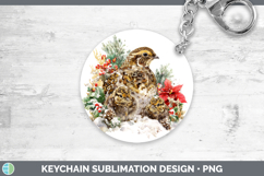 GorgeousWoodland Christmas Poinsettia Keychain design.