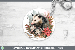 GorgeousWoodland Christmas Poinsettia Keychain design.