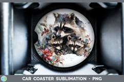 GorgeousWoodland Christmas Poinsettia Car Coaster design.