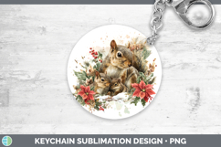 GorgeousWoodland Christmas Poinsettia Keychain design.