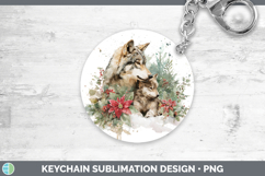 GorgeousWoodland Christmas Poinsettia Keychain design.