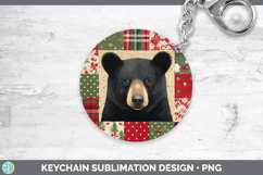 GorgeousWoodland Christmas Quilt Keychain design.