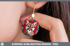 GorgeousWoodland Christmas Quilt Round Earrings design.
