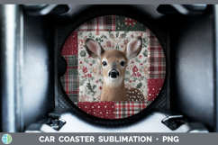 GorgeousWoodland Christmas Quilt Car Coaster design.