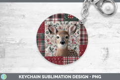 GorgeousWoodland Christmas Quilt Keychain design.