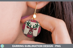 GorgeousWoodland Christmas Quilt Round Earrings design.