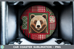 GorgeousWoodland Christmas Quilt Car Coaster design.