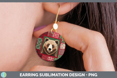GorgeousWoodland Christmas Quilt Round Earrings design.