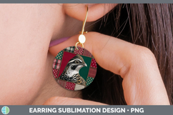 GorgeousWoodland Christmas Quilt Round Earrings design.