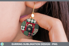 GorgeousWoodland Christmas Quilt Round Earrings design.