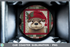 GorgeousWoodland Christmas Quilt Car Coaster design.