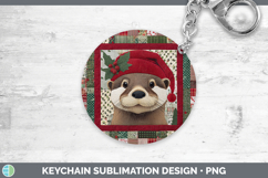GorgeousWoodland Christmas Quilt Keychain design.