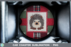 GorgeousWoodland Christmas Quilt Car Coaster design.