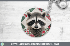GorgeousWoodland Christmas Quilt Keychain design.