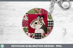 GorgeousWoodland Christmas Quilt Keychain design.