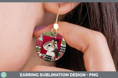 GorgeousWoodland Christmas Quilt Round Earrings design.
