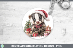 GorgeousWoodland Christmas Santa Keychain design.