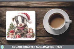 GorgeousWoodland Christmas Santa Square Coaster design.
