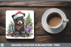 GorgeousWoodland Christmas Santa Square Coaster design.