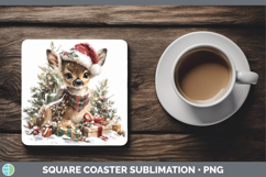 GorgeousWoodland Christmas Santa Square Coaster design.