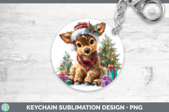 GorgeousWoodland Christmas Santa Keychain design.