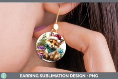 GorgeousWoodland Christmas Santa Round Earrings design.