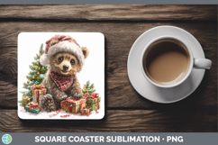 GorgeousWoodland Christmas Santa Square Coaster design.