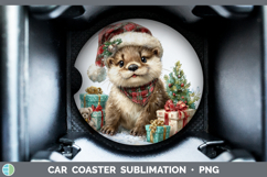 GorgeousWoodland Christmas Santa Car Coaster design.