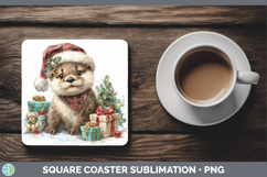 GorgeousWoodland Christmas Santa Square Coaster design.