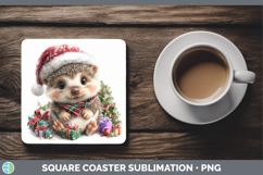 GorgeousWoodland Christmas Santa Square Coaster design.