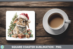 GorgeousWoodland Christmas Santa Square Coaster design.