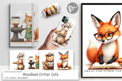 Digital Paper Woodland Animal Cafe Product Image 1