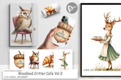Digital Paper Woodland Animal Cafe Product Image 1