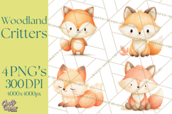Cozy Woodland Animals Clipart, Baby Forest Creatures PNG Product Image 1