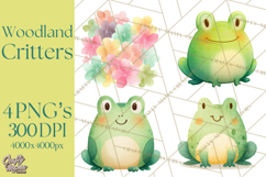 Cozy Woodland Animals Clipart, Baby Forest Creatures PNG Product Image 1