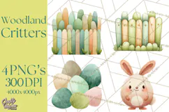 Cozy Woodland Animals Clipart, Baby Forest Creatures PNG Product Image 1