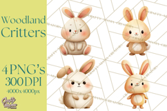 Cozy Woodland Animals Clipart, Baby Forest Creatures PNG Product Image 1