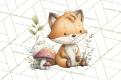Whimsical Woodland Animals Clipart PNG, Cute Forest Creature Product Image 4