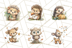 Whimsical Woodland Animals Clipart PNG, Cute Forest Creature Product Image 6
