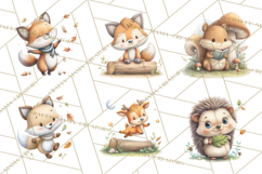 Whimsical Woodland Animals Clipart PNG, Cute Forest Creature Product Image 5