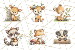Whimsical Woodland Animals Clipart PNG, Cute Forest Creature Product Image 9