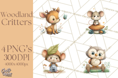 Whimsical Woodland Animals Clipart PNG, Cute Forest Creature Product Image 1