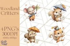 Whimsical Woodland Animals Clipart PNG, Cute Forest Creature Product Image 1